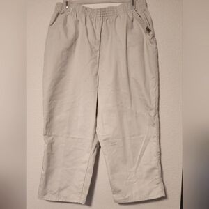 Chic Women's Khaki Twill Jeans Pull-on Pockets Sz 18